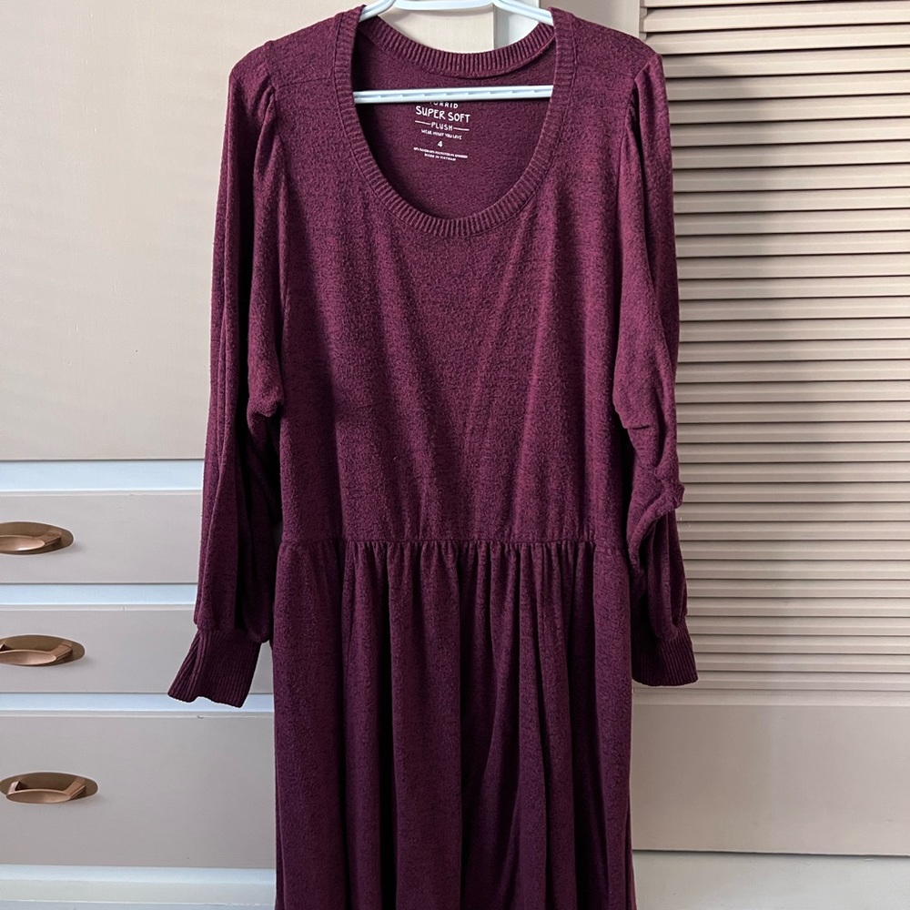 Torrid Super Soft Burgundy Sweater Dress size 4 (4X Plus Size)